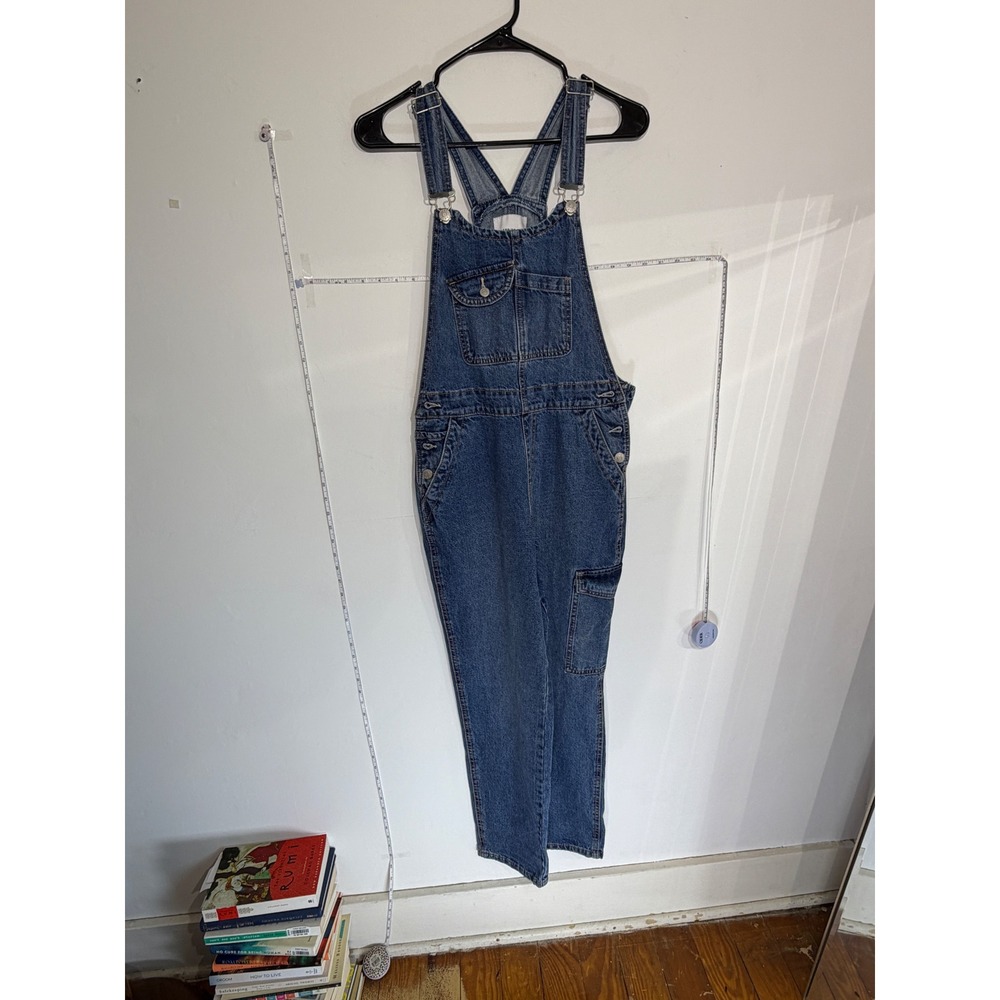 Celebrity Pink Denim Overalls Heart Buttons Cargo Pocket Cotton Blue XS